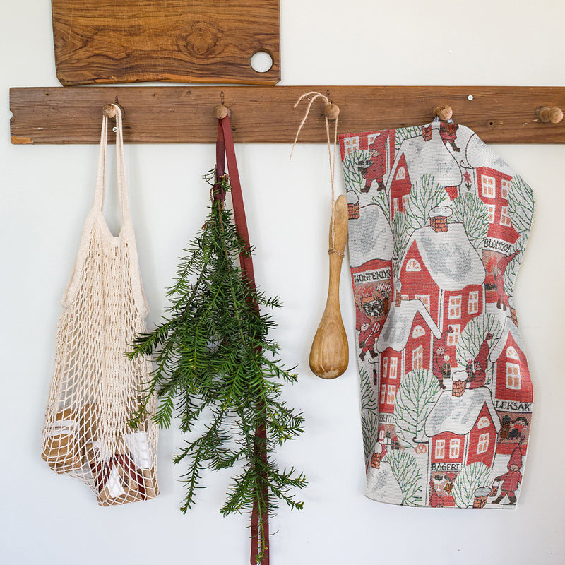 Tomtebyn (Santa Village) Tea Towel by Ekelund available at American Swedish Institute.