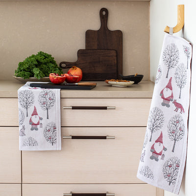 Tomteliv (Tomte Life) Tea Towel by Ekelund available at American Swedish Institute.