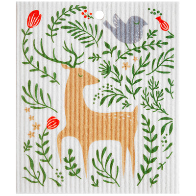 Floral Deer & Bird Dishcloth available at American Swedish Institute.