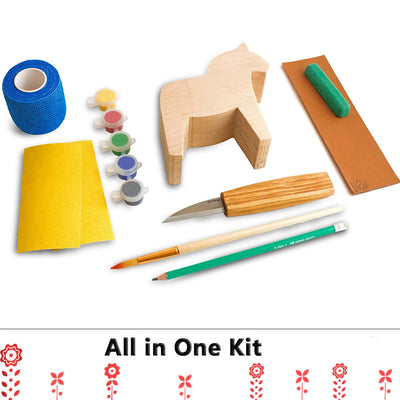 Dala Horse Carving Kit available at American Swedish Institute.