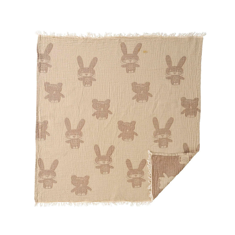 Bunny & Bear Cotton Baby Blanket - Klippan available at American Swedish Institute.