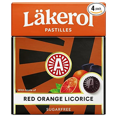 Läkerol Red Orange Licorice available at American Swedish Institute.