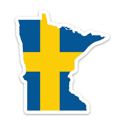 Minnesota Swedish Flag Sticker available at American Swedish Institute.