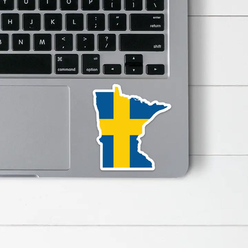 Minnesota Swedish Flag Sticker available at American Swedish Institute.