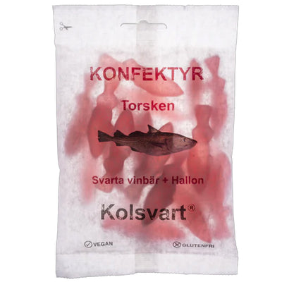 Kolsvart Blackcurrants + Raspberries Gummy Candy available at American Swedish Institute.