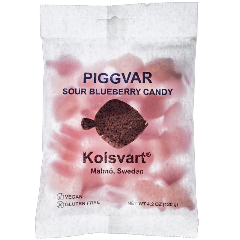 Kolsvart Sour Blueberry Candy available at American Swedish Institute.