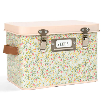 Strawberry Meadow Tin Seed Storage Box available at American Swedish Institute.