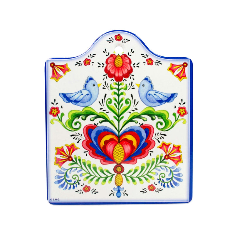 Swedish Lovebirds Decorative Cheeseboard available at American Swedish Institute.