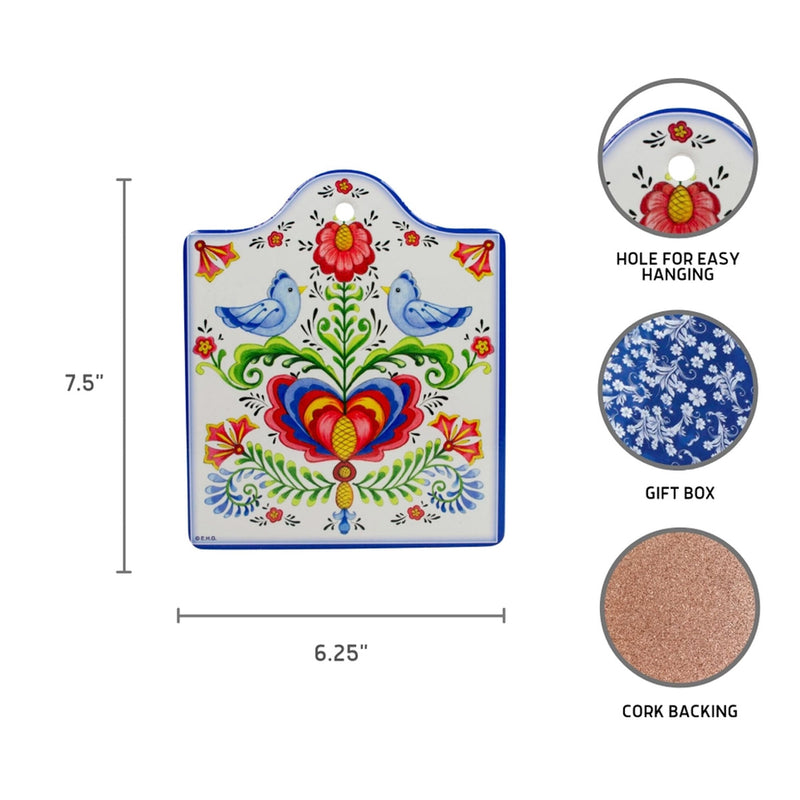 Swedish Lovebirds Decorative Cheeseboard available at American Swedish Institute.