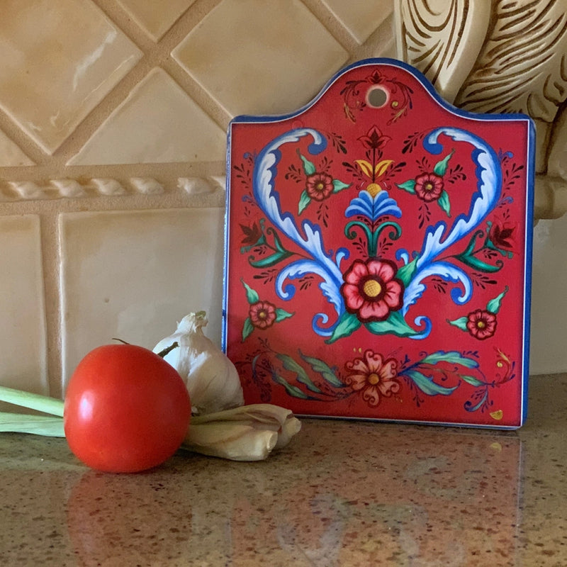 Rosemaling Decorative Cheeseboard available at American Swedish Institute.