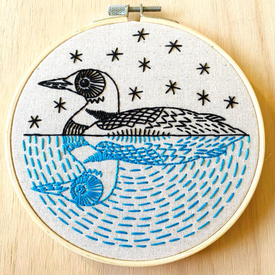 Loon Complete Embroidery Kit available at American Swedish Institute.