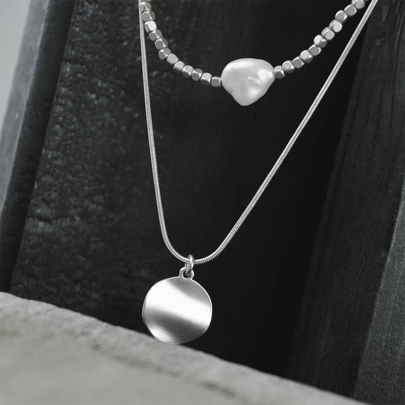 Audrey Custom Silver Plated Necklace Set - Dansk Copenhagen available at American Swedish Institute.