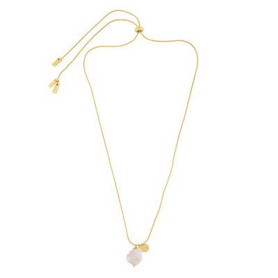 Audrey Gold Pearl Necklace - Dansk Copenhagen available at American Swedish Institute.