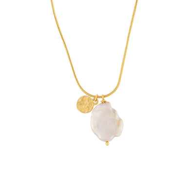 Audrey Gold Pearl Necklace - Dansk Copenhagen available at American Swedish Institute.