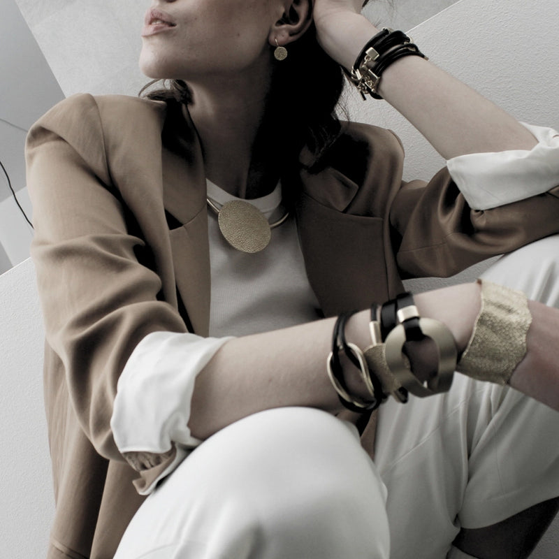 Nostalgia Diagonal Statement Cuff Bracelet - Dansk Copenhagen available at American Swedish Institute.