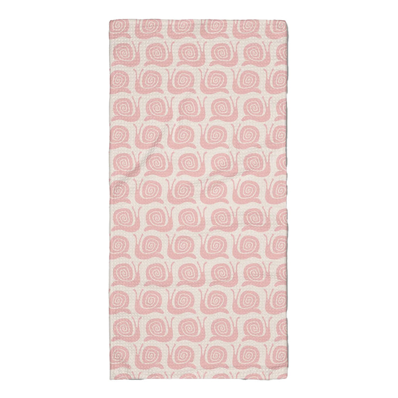 Pink Snail Party Tea Towel by Geometry available at American Swedish Institute.