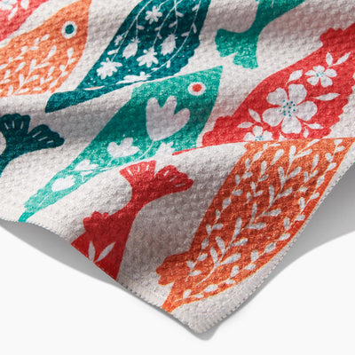 Swedish Fish Tea Towel by Kayla Ann for Geometry available at American Swedish Institute.