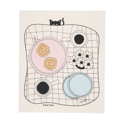 Cat Fika Dishcloth available at American Swedish Institute.