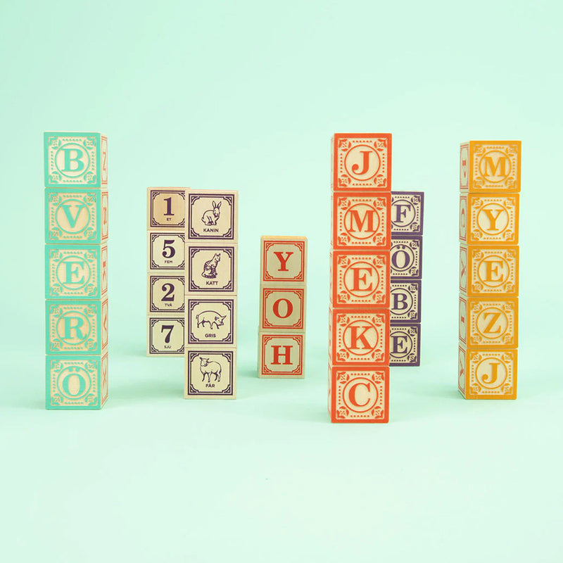 Swedish Alphabet Wood Blocks available at American Swedish Institute.