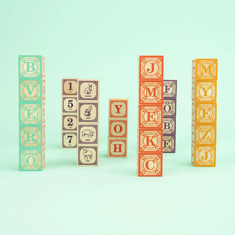 Swedish Alphabet Wood Blocks available at American Swedish Institute.