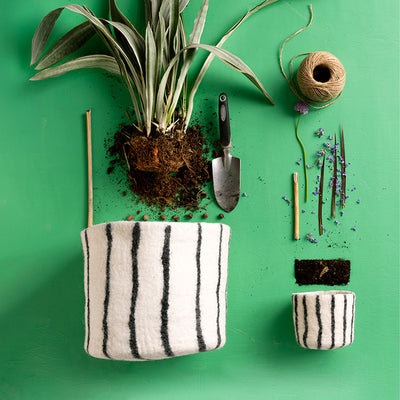 Striped Wool Basket by aveva design available at American Swedish Institute.