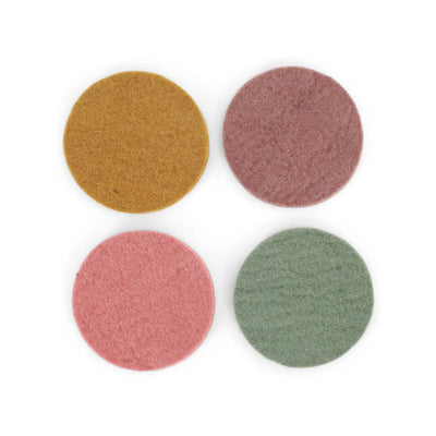 Gry & Sif Felt Coaster Set in Dusty Green, Dusty Red, Lavender, Ochre available at American Swedish Institute.