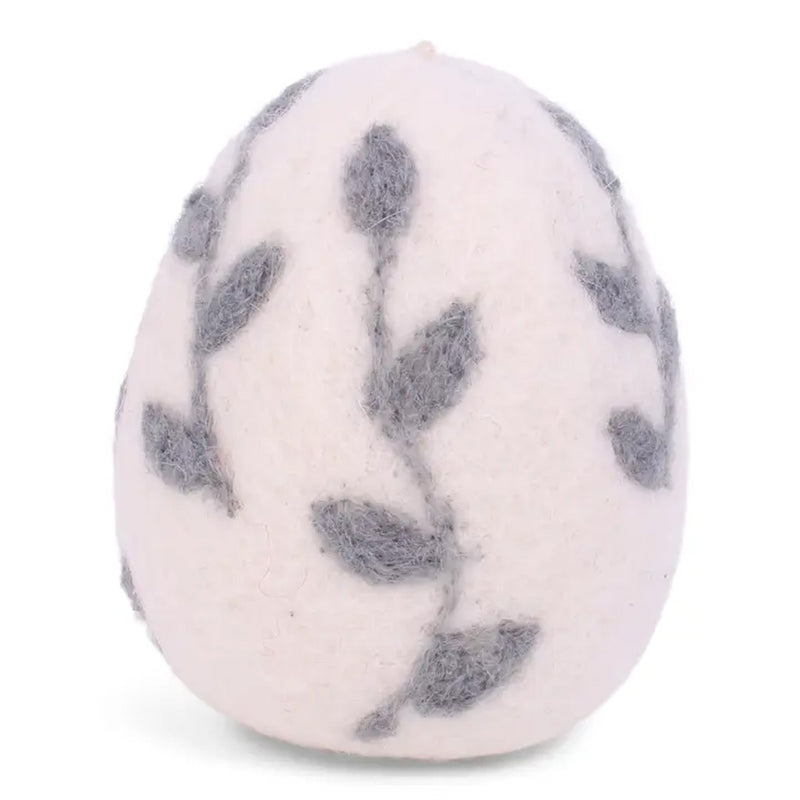 Wool Egg with Blue Leave Decoration by Gry & Sif available at American Swedish Institute.