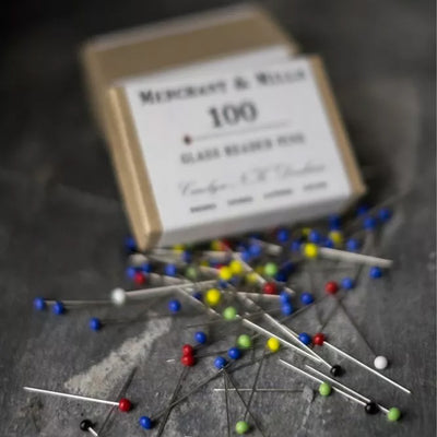 Merchant and Mills Glass Headed Pins available at American Swedish Institute.