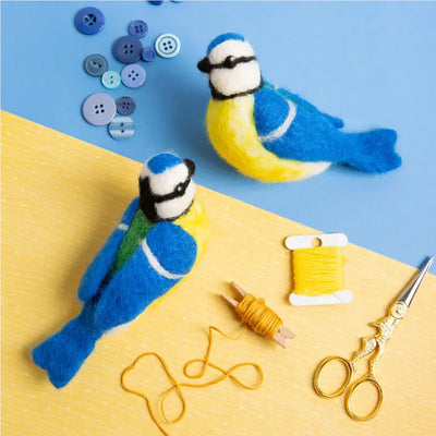 Blue Tit Birds Needle Felting Kit available at American Swedish Institute.