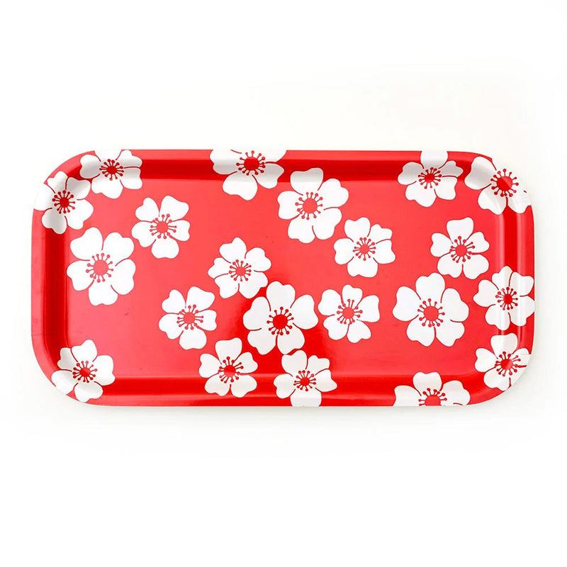 Red & White Flowers Tray available at American Swedish Institute.