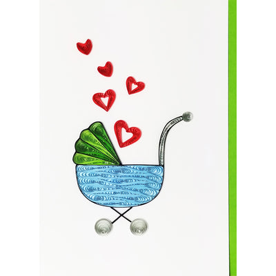 Iconic Quilling Baby Stroller Notecard available at American Swedish Institute.