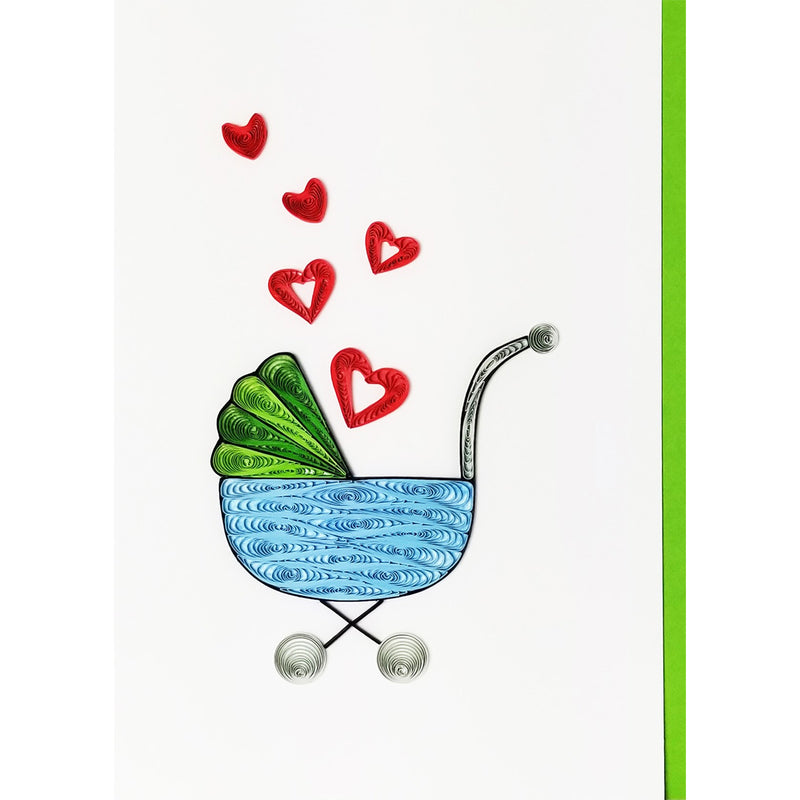 Iconic Quilling Baby Stroller Notecard available at American Swedish Institute.