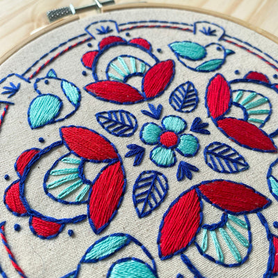 Drum Scandinavian Folk Design Embroidery Kit available at American Swedish Institute.