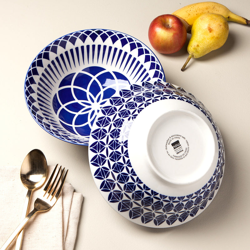 Blue Geometric Shapes Bowl available at American Swedish Institute.