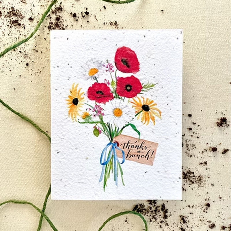 Thanks a Bunch Plantable Wildflower Notecard available at American Swedish Institute.