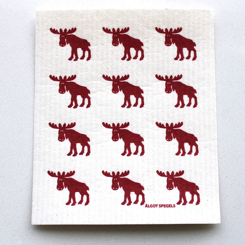 Red Moose (Älg) Dishcloth available at American Swedish Institute.