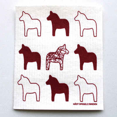 Red Dala Horse Dishcloth available at American Swedish Institute.