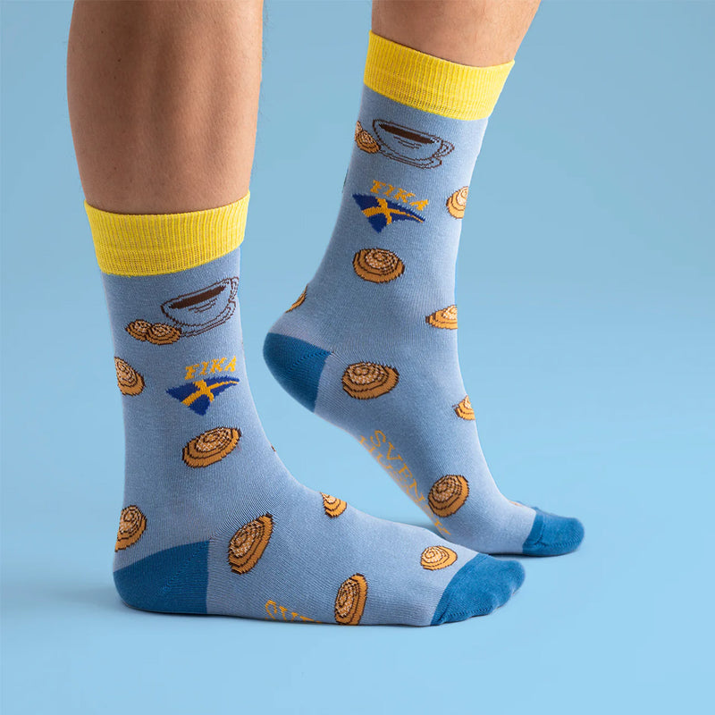 Kanelbullar, Coffee, & Swedish Flag Socks available at American Swedish Institute.
