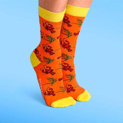 Crayfish (kräftor) Socks available at American Swedish Institute.
