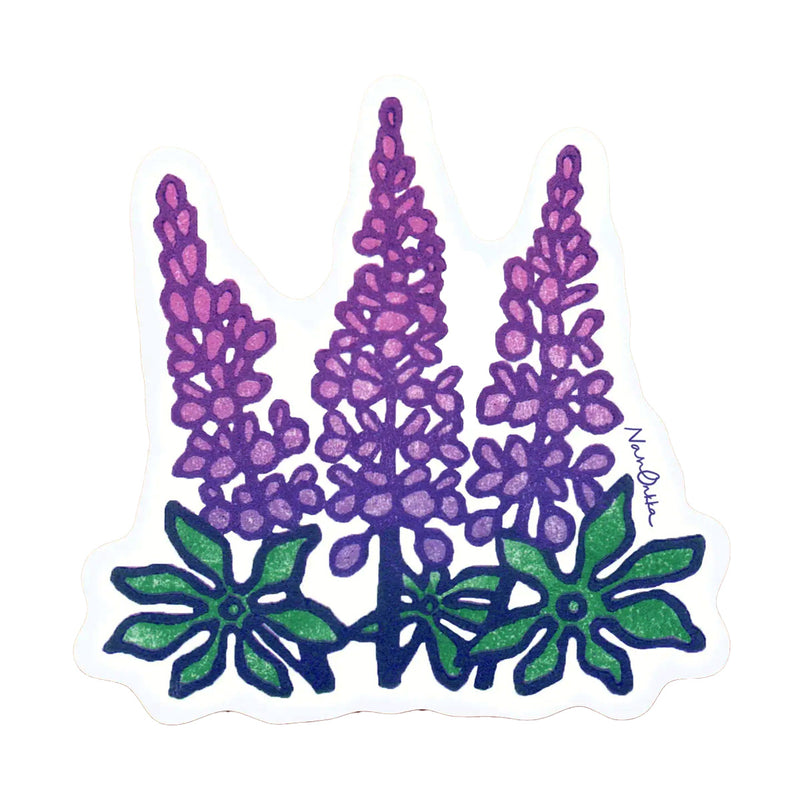Lupines Diecut Sticker by Nan Onkka available at American Swedish Institute.