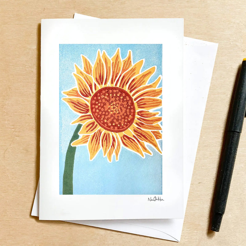 Sunflower Notecard by Nan Onkka available at American Swedish Institute.