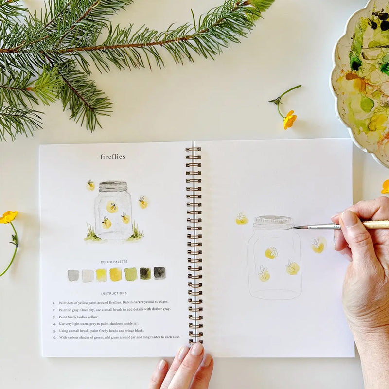 Emily Lex Camping Watercolor Workbook available at American Swedish Institute.