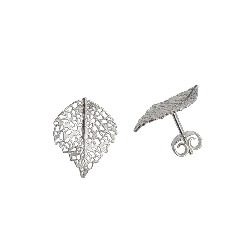 Sylvsmidja Open Leaf Earrings available at American Swedish Institute.