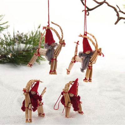 Red Grey Tomtar & Julbok Ornament Set available at American  Swedish Institute.