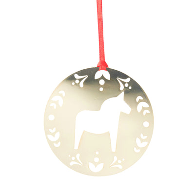 Metal Dala Horse Ornament available at American Swedish Institute.