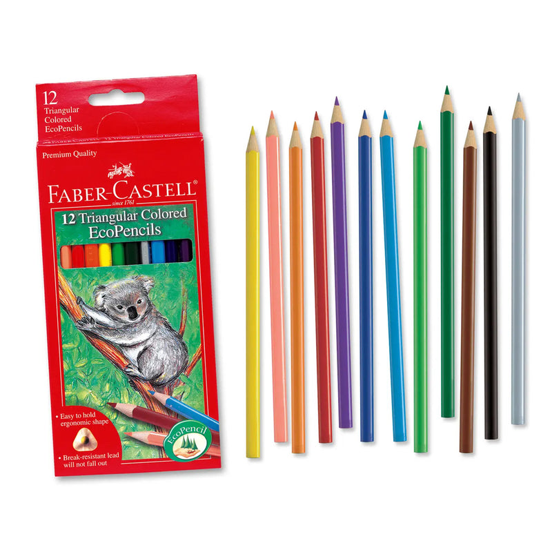 12 Triangular Colored Pencils Eco Pencils
