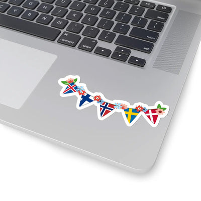 Nordic Flag Garland Sticker available at American Swedish Institute.