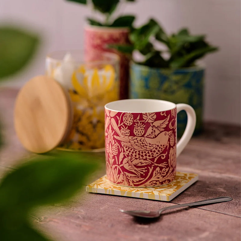 William Morris Quince Mug Raspberry available at American Swedish Institute.