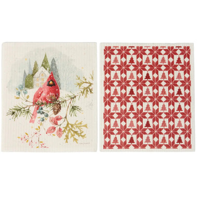 Winter Cardinal Dishcloth Set available at American Swedish Institute.