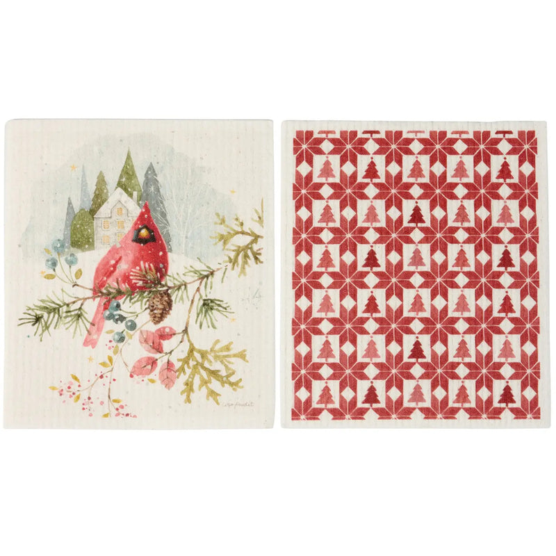 Winter Cardinal Dishcloth Set available at American Swedish Institute.